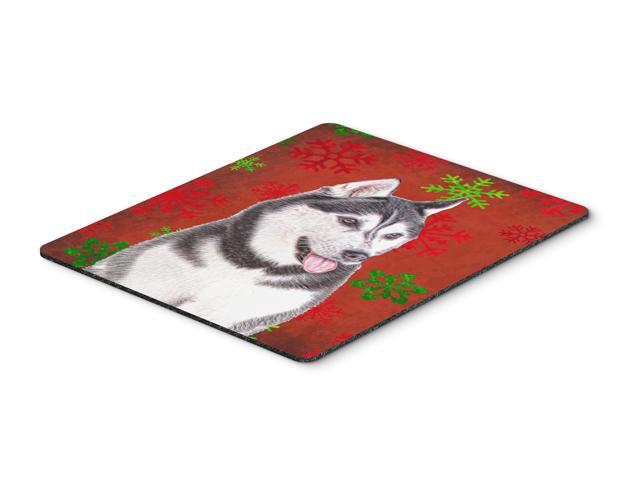 Red Snowflakes Holiday Christmas Alaskan Malamute Mouse Pad Hot Pad or Trivet KJ1182MP