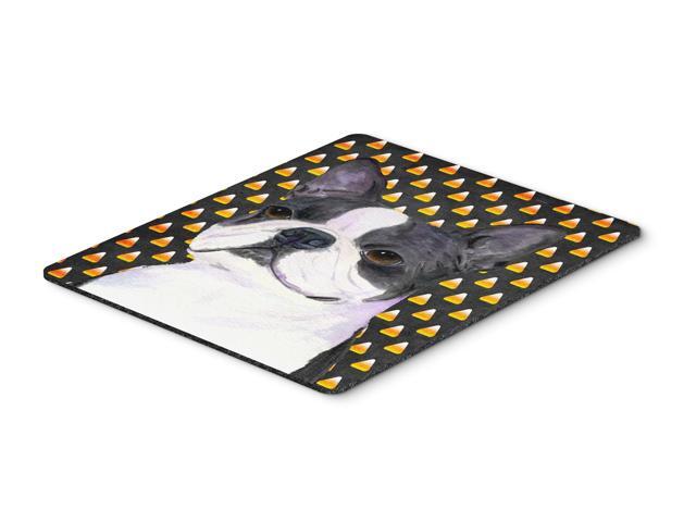 Boston Terrier Candy Corn Halloween Portrait Mouse Pad Hot Pad or Trivet