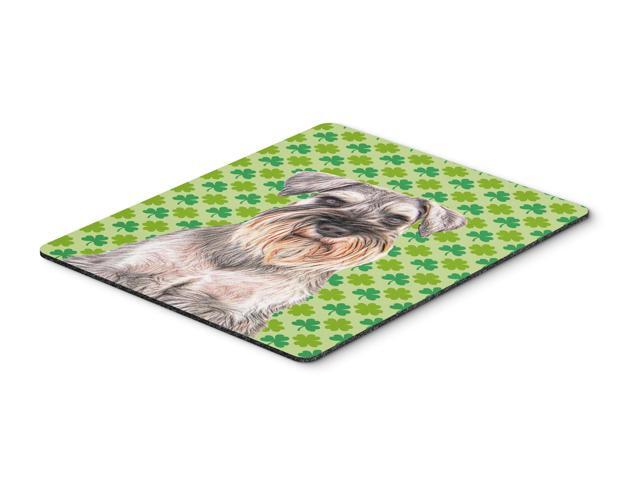 St Patrick's Day Shamrock Schnauzer Mouse Pad Hot Pad or Trivet KJ1200MP