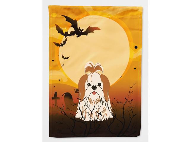 Halloween Shih Tzu Red White Flag Canvas House Size BB4353CHF