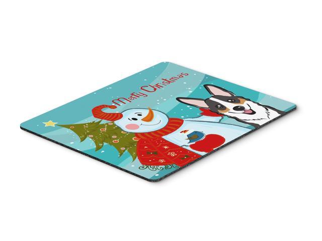 Snowman with Tricolor Corgi Mouse Pad Hot Pad or Trivet BB1875MP