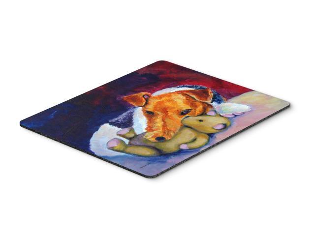Fox Terrier and Teddy Bear Mouse Pad Hot Pad or Trivet 7355MP