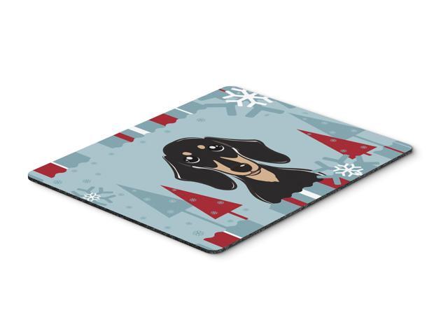 Winter Holiday Smooth Black and Tan Dachshund Mouse Pad Hot Pad or Trivet BB1711MP