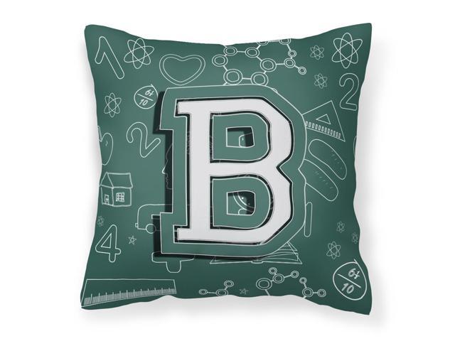 Letter B Back to School Initial Canvas Fabric Decorative Pillow CJ2010-BPW1414