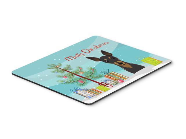 Christmas Tree and Min Pin Mouse Pad Hot Pad or Trivet BB1612MP