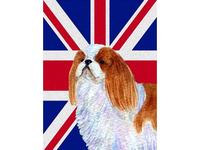 English Toy Spaniel with English Union Jack British Flag Flag Garden Size SS4949GF