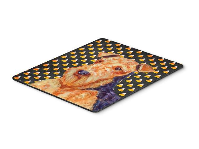 Airedale Candy Corn Halloween Portrait Mouse Pad Hot Pad or Trivet