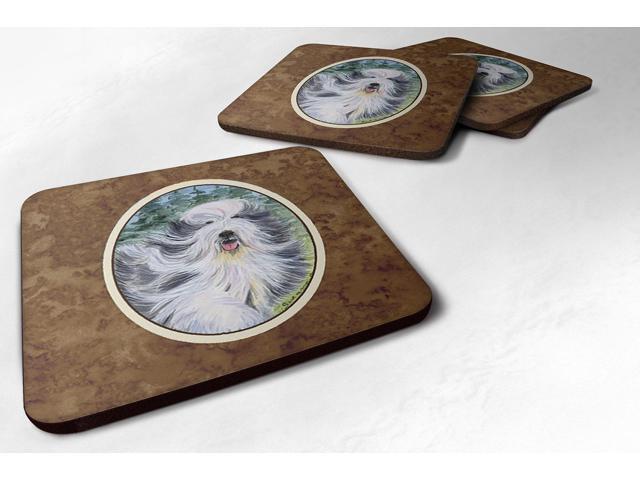 Set of 4 Bearded Collie Foam Coasters