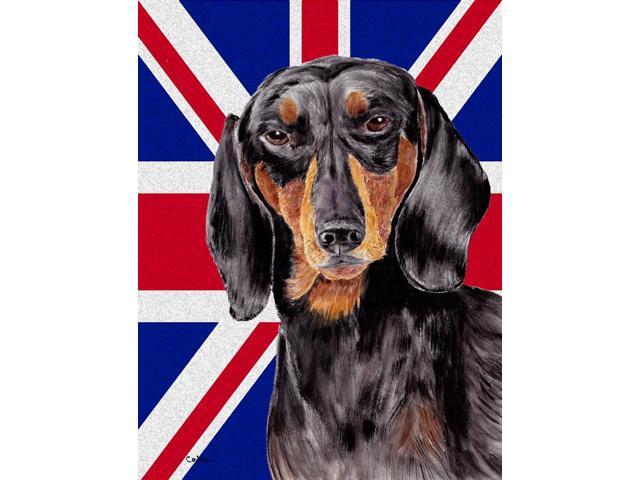 Dachshund with English Union Jack British Flag Flag Garden Size SC9820GF