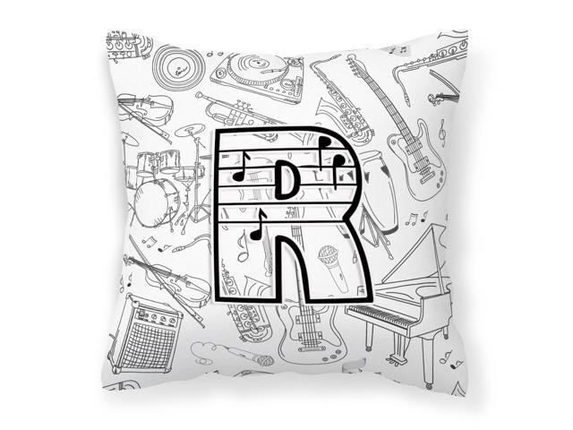 Letter R Musical Note Letters Canvas Fabric Decorative Pillow CJ2007-RPW1414