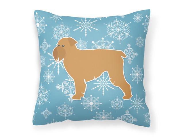 Winter Snowflake Brussels Griffon Fabric Decorative Pillow BB3540PW1414