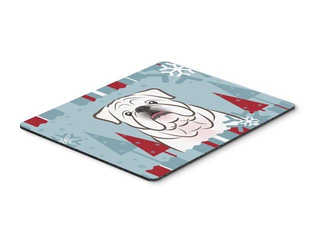 Winter Holiday White English Bulldog Mouse Pad Hot Pad or Trivet BB1716MP