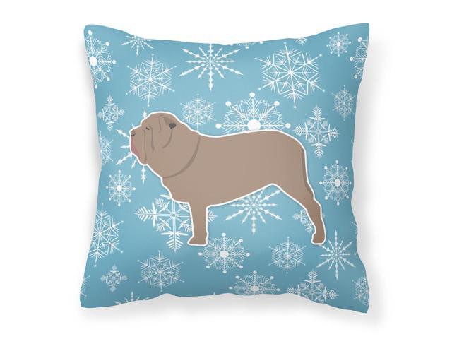 Winter Snowflake Neapolitan Mastiff Fabric Decorative Pillow BB3565PW1818