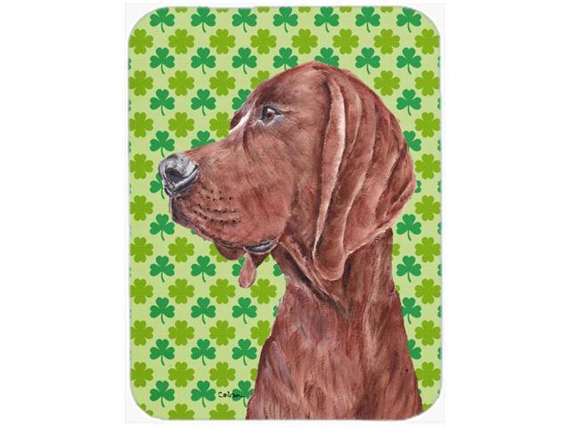 Redbone Coonhound Lucky Shamrock St Patrick's Day Mouse Pad Hot Pad or Trivet SC9731MP