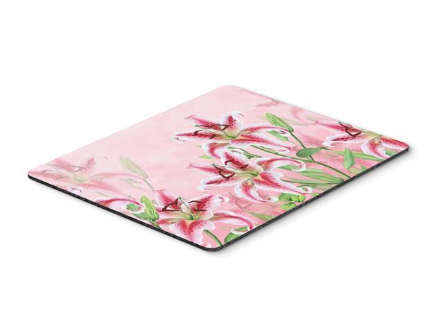 Pink Lillies Mouse Pad Hot Pad or Trivet BB7446MP