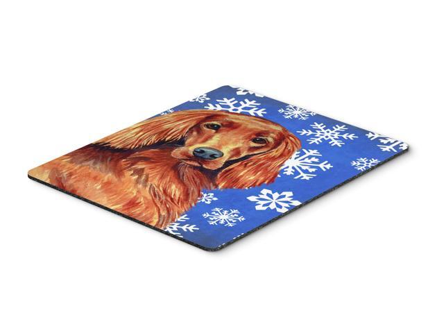Irish Setter Winter Snowflakes Holiday Mouse Pad Hot Pad or Trivet