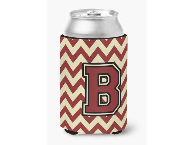 Letter B Chevron Maroon and Gold Can or Bottle Hugger CJ1061-BCC