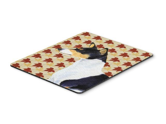 Basenji Fall Leaves Portrait Mouse Pad Hot Pad or Trivet