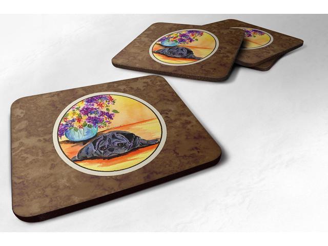 Set of 4 Pug Foam Coasters