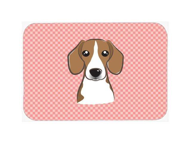 Checkerboard Pink Beagle Mouse Pad Hot Pad or Trivet BB1239MP