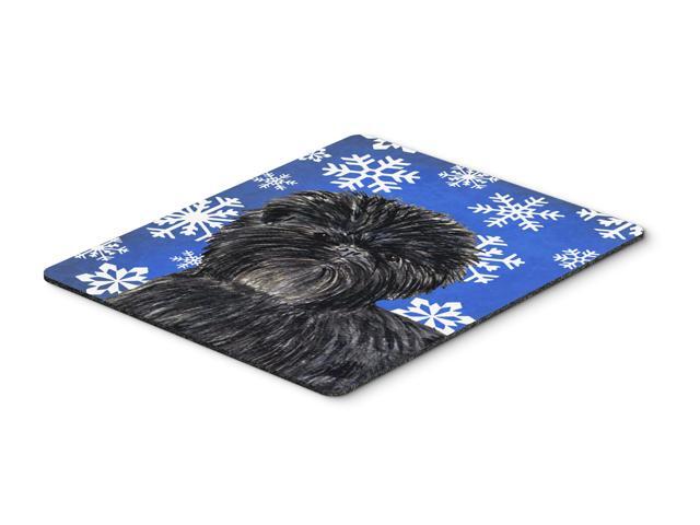 Affenpinscher Winter Snowflakes Holiday Mouse Pad Hot Pad or Trivet