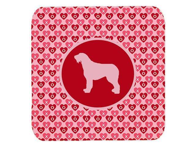 Set of 4 Irish Wolfhound Valentine Hearts Foam Coasters