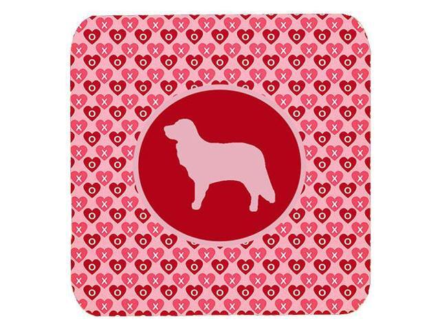 Set of 4 Nova Scotia Duck Toller Valentine Hearts Foam Coasters