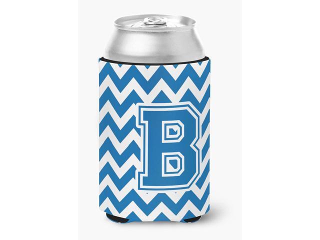 Letter B Chevron Blue and White Can or Bottle Hugger CJ1056-BCC