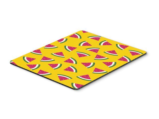 Watermelon on Yellow Mouse Pad Hot Pad or Trivet BB5144MP