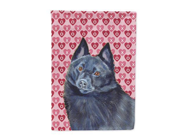 Schipperke Hearts Love and Valentine's Day Portrait Flag Canvas House Size