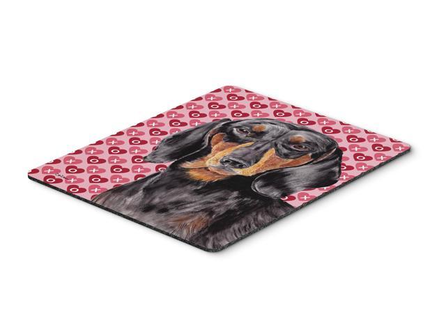 Dachshund Black and Tan Hearts Love Valentine's Day Mouse Pad Hot Pad Trivet