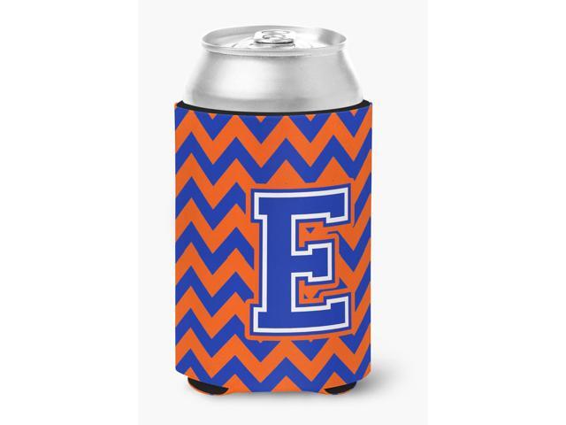 Letter E Chevron Orange and Blue Can or Bottle Hugger CJ1044-ECC
