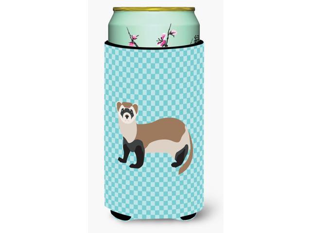 Ferret Blue Check Tall Boy Beverage Insulator Hugger BB8052TBC