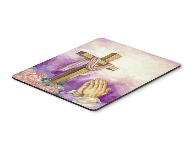 Easter Cross with Praying Hands Mouse Pad Hot Pad or Trivet APH2810MP