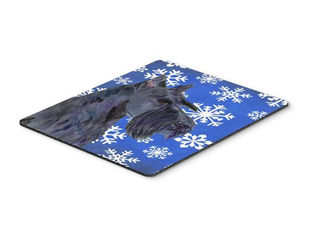 Scottish Terrier Winter Snowflakes Holiday Mouse Pad Hot Pad or Trivet