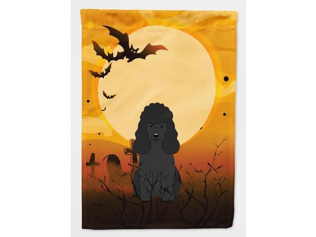 Halloween Poodle Black Flag Canvas House Size BB4337CHF