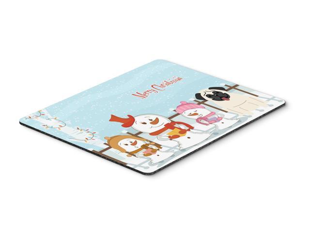 Merry Christmas Carolers Pug Cream Mouse Pad Hot Pad or Trivet BB2335MP