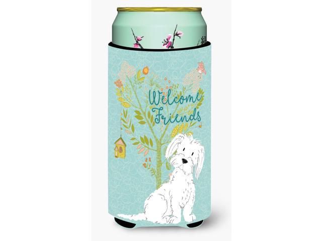 Welcome Friends Maltese Tall Boy Beverage Insulator Hugger BB7639TBC