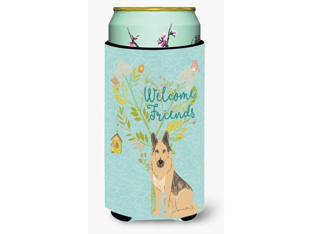 Welcome Friends German Shepherd Tall Boy Beverage Insulator Hugger BB7578TBC