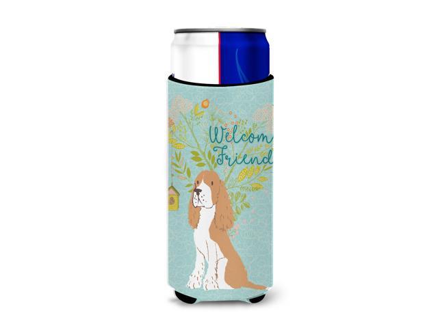 Welcome Friends Gold Springer Spaniel Michelob Ultra Hugger for slim cans BB7620MUK