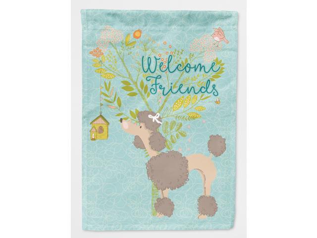 Welcome Friends Chocolate Poodle Flag Garden Size BB7612GF