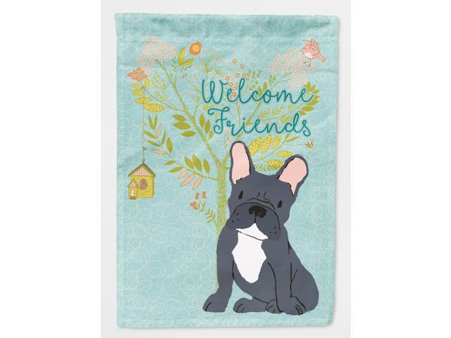 Welcome Friends Black French Bulldog Flag Garden Size BB7632GF