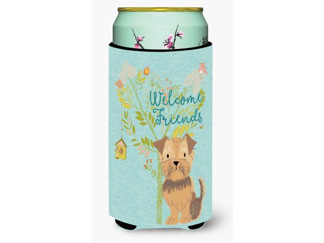 Welcome Friends Yorkie Natural Ears Tall Boy Beverage Insulator Hugger BB7642TBC