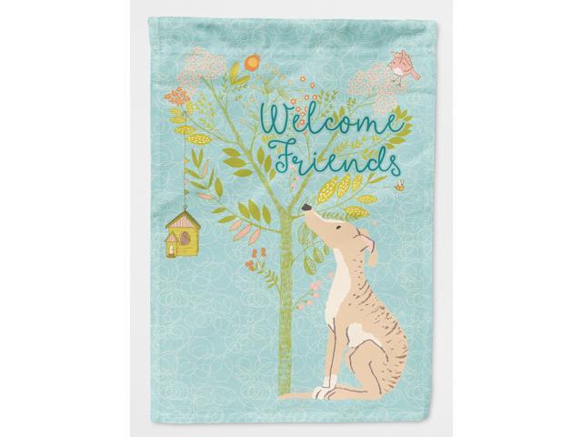 Welcome Friends Brindle Greyhound Flag Garden Size BB7591GF
