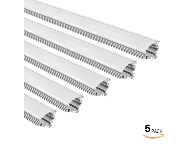 5 PACK 1M/33ft Aluminum V-Shape Channel for flex/hard LED Strip Light w/Oyster White cover Emulational Neon Effect-V01