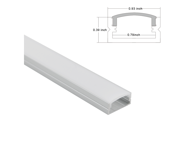 33ft U-Shape Aluminum Channel - LED Aluminum Extrusion for Recessed/Suface Mounted with flex/hard LED Strip Light w/Oyster White cover-U07