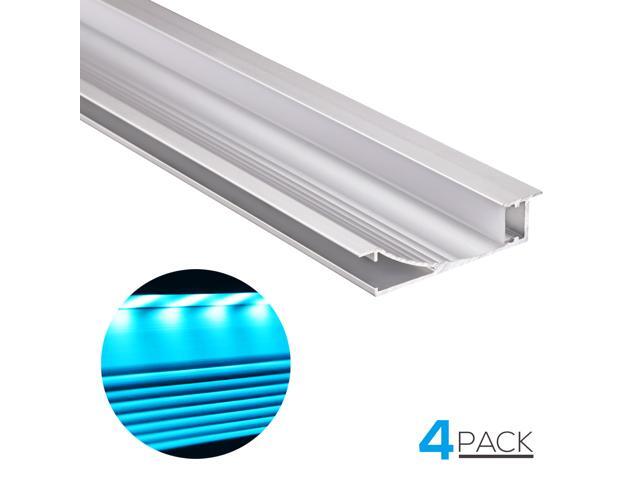 Molding Style 33ft Recessed/Flush Wall Mount Aluminum Profile Housing for Cove or Accent Lighting U-Channel for LED Strip Light Frosted