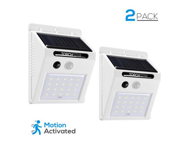 TORCHSTAR Outdoor LED Solar Powered Motion Sensor Light IP65 Waterproof Wireless Outdoor Wall Lighting for Driveway Patio Garage Porch 6500K
