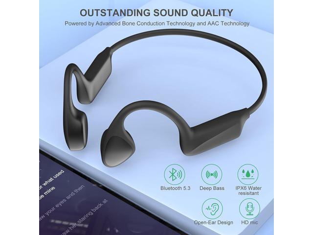 NeweggBusiness Qaekie Bone Conduction Headphones Bluetooth 5.3