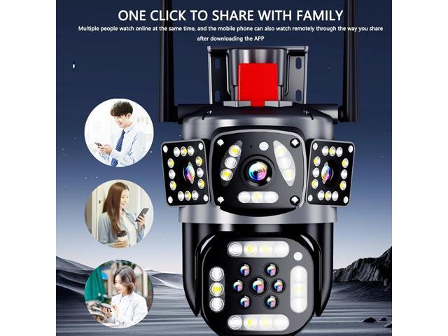 NeweggBusiness - 8MP 4K Triple Lens Security Camera with
